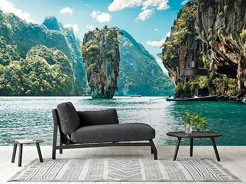 A.S. Création Vliestapete »Fototapete Felseninsel Thailand Türkis Exotisch« günstig online kaufen