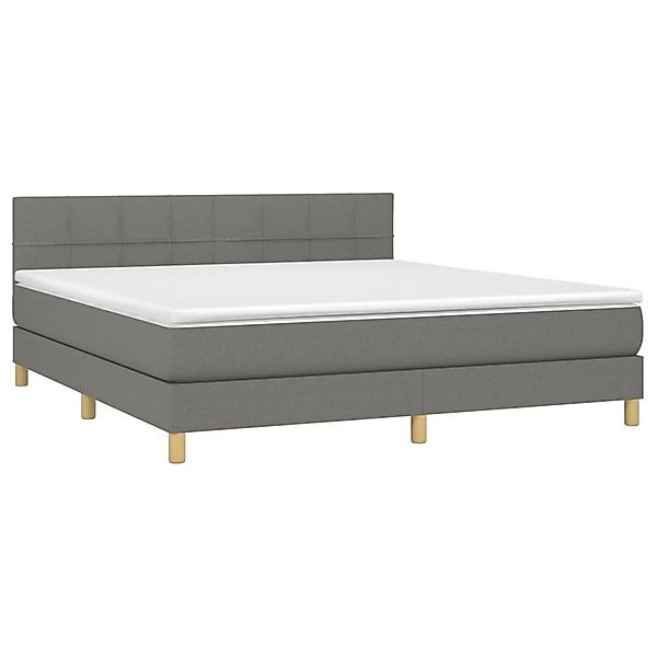 vidaXL Boxspringbett mit Matratze & LED Dunkelgrau 160x200 cm Stoff 3133726 günstig online kaufen