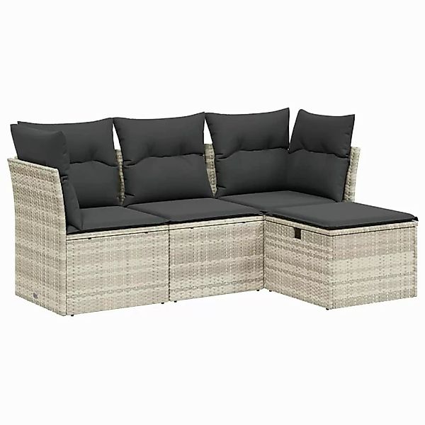 vidaXL Gartenlounge-Set 4-tlg. Garten-Sofagarnitur mit Kissen günstig online kaufen