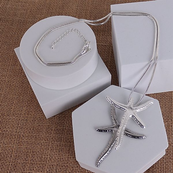 MIRROSI Lange Kette Damen Halskette mit elegantem Anhänger aus Metall ca.90 günstig online kaufen