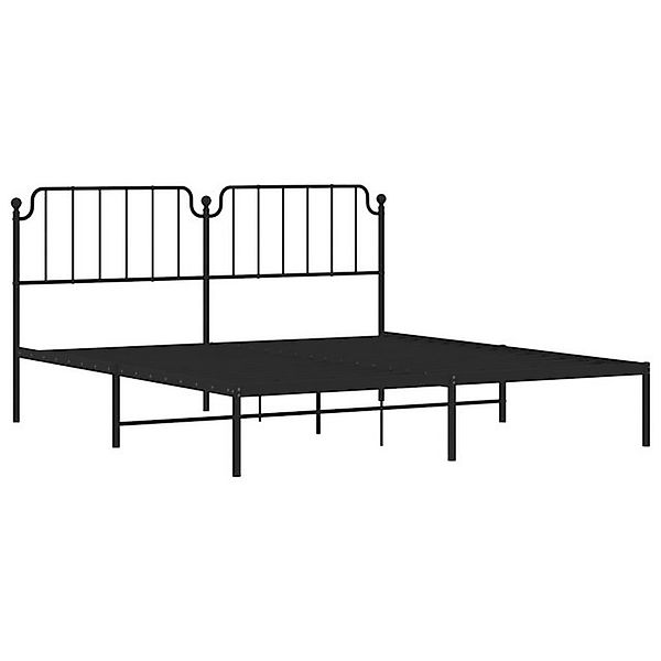 vidaXL Bettgestell Bettgestell mit Kopfteil Metall Schwarz 160x200 cm Bett günstig online kaufen