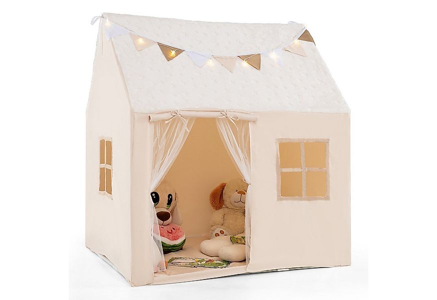 COSTWAY Spielzelt Kinder Spielzelt, mit Matte & Lichtern, 119 x 104 x 129 c günstig online kaufen