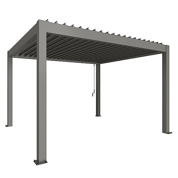 Biohort Pergola 255 cm x 404,5 cm x 367,5 cm Quarzgrau-Metallic günstig online kaufen