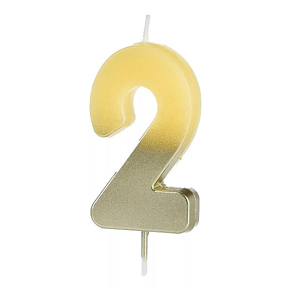 Zahlenkerze DIPDYE 2 ca.L5,5cm, gelb günstig online kaufen