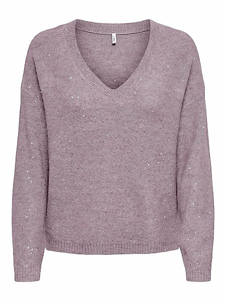 ONLY Strickpullover "ONLARIZONA LS SEQUINS V-NECK PUL KNT" günstig online kaufen