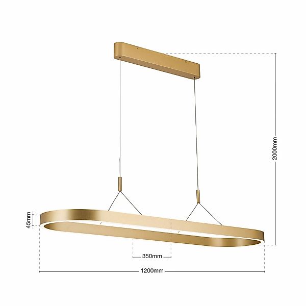 LED-Hängeleuchte Carrara, gold matt, höhenverstellbar, CCT günstig online kaufen