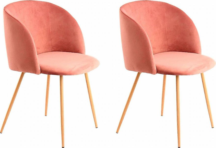 Kayoom Polsterstuhl "Stuhl Celina 110 2er-Set Grau,samtweicher Bezug in mod günstig online kaufen