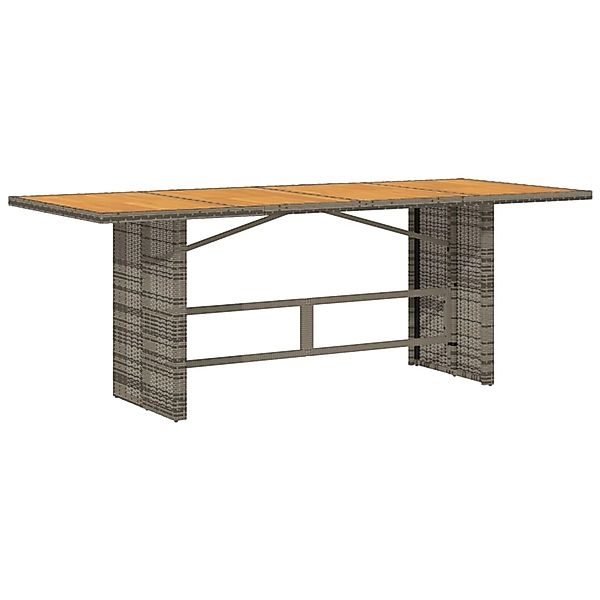 vidaXL Gartentisch mit Akazienholz-Platte Grau 190x80x74cm Poly Rattan 3653 günstig online kaufen