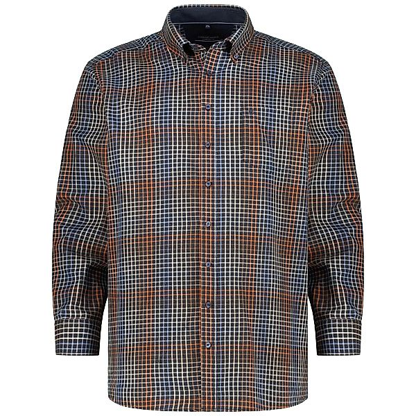 CASA MODA Freizeithemd mit Karo-Muster Farbe orange Größe: 3XL günstig online kaufen