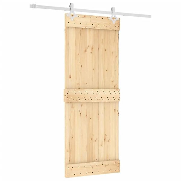 vidaXL Schiebetür mit Beschlag 80x210 cm Massivholz Kiefer 3203180 günstig online kaufen