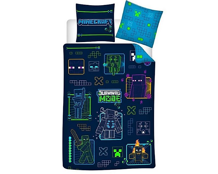 Minecraft Bettwäsche 140x200 cm Polyester Bettbezug mit passendem Kissenbez günstig online kaufen