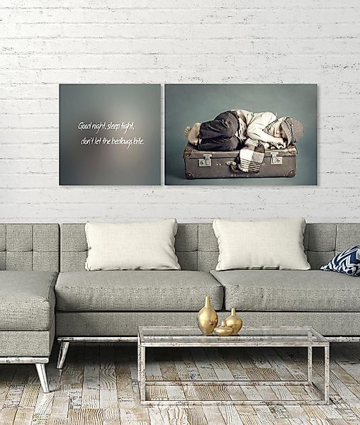 queence Leinwandbild »Good night«, Kind-Koffer-Kunst-Modern-Spa-Spa Bilder- günstig online kaufen