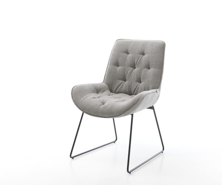 DELIFE Polsterstuhl Taimi-Flex, Kufengestell Schwarz Strukturstoff günstig online kaufen