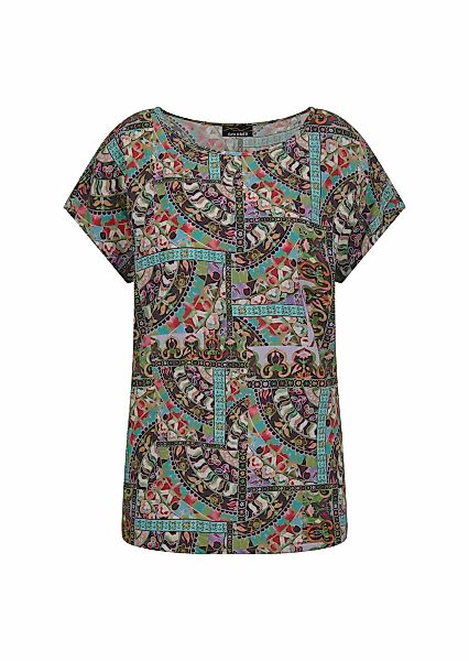 GOLDNER Kurzarmbluse "Kurzgröße Viskoseshirt mit Muster-Mix" figurschmeiche günstig online kaufen
