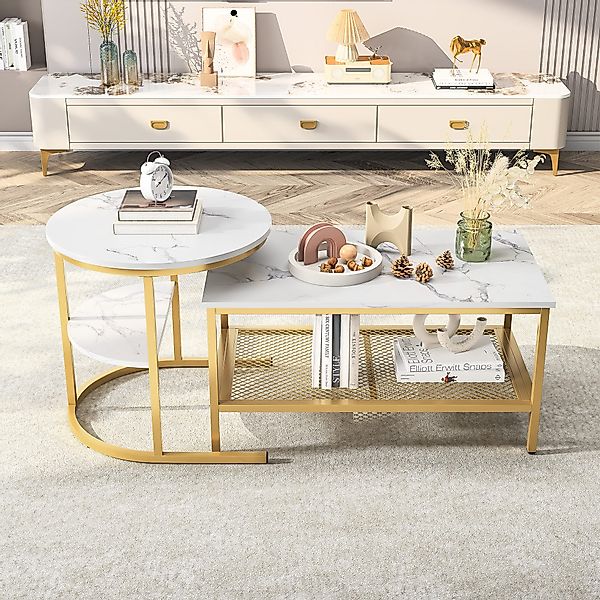 FUROKOY Couchtisch kaffeetisch wohnzimmer tisch 2er günstig online kaufen