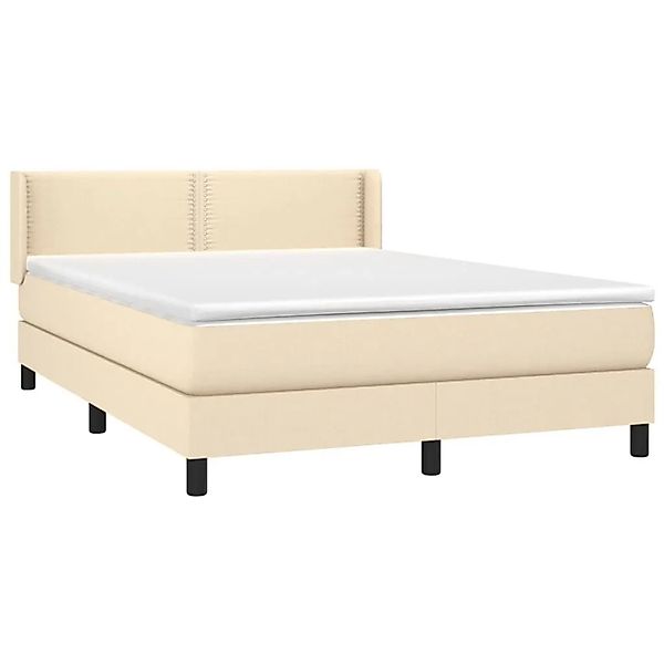 vidaXL Boxspringbett mit Matratze Creme 140x200 cm Stoff 3129638 günstig online kaufen