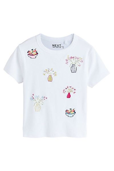 Next T-Shirt Geripptes T-Shirt mit aufgestickter Grafik (1-tlg) günstig online kaufen