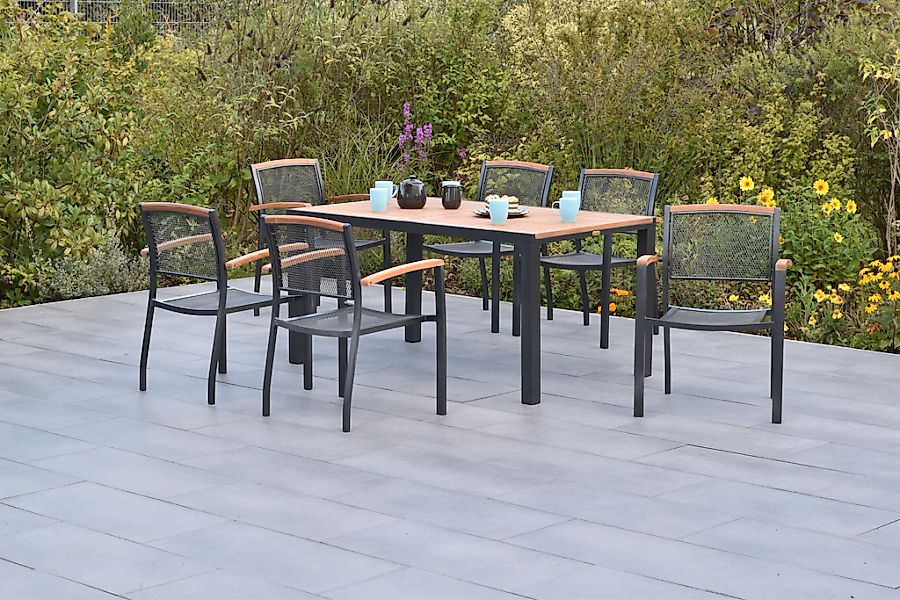 MERXX Garten-Essgruppe ""Tilos"", (Set, 7 tlg., Pulverbeschichtetes Alu-Ges günstig online kaufen