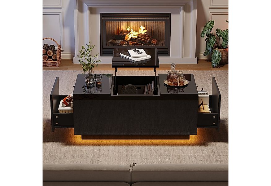 Merax Couchtisch hochglanz Lift-Top Sofatisch mit Hebeplatte (Kaffeetisch W günstig online kaufen