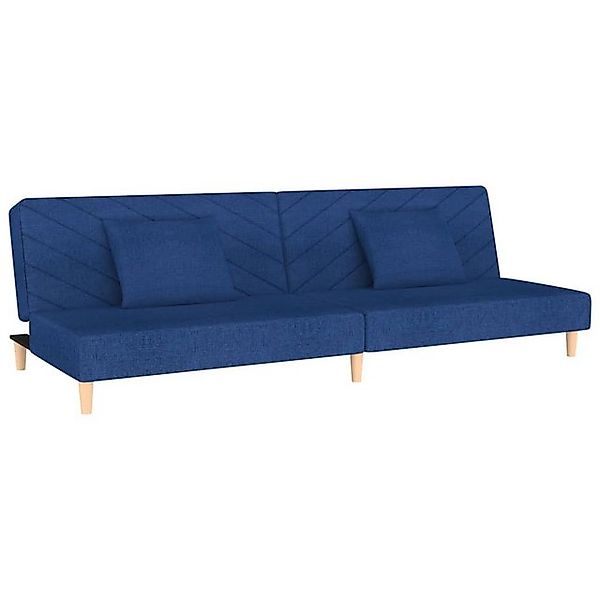 vidaXL Schlafsofa, Sofa 2-Sitzer mit 2 Kissen Blau Stoff günstig online kaufen