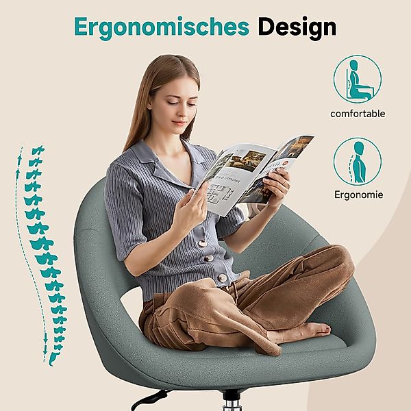 Hiazurm Bürostuhl Homeoffice Stuhl,Schminkstuhl mit Armlehnen,Drehstuhl, günstig online kaufen