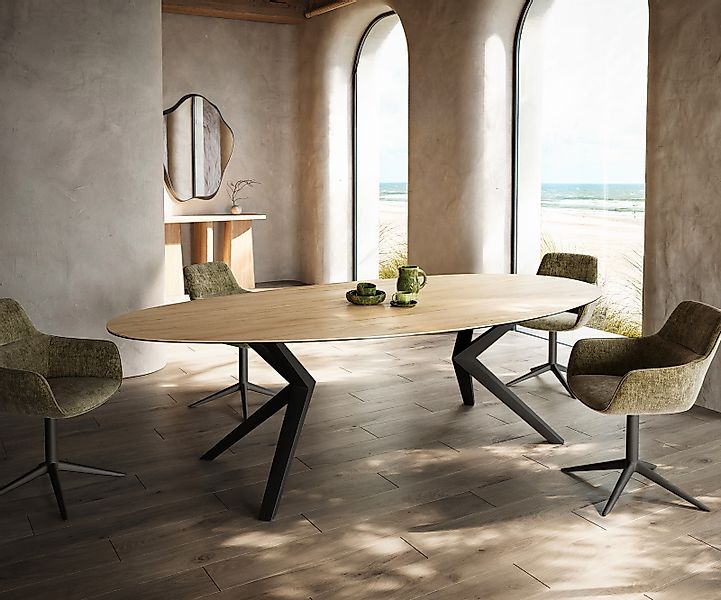 Esstisch Edge Oval 280x130 Keramik Laminam® Sabbia Eichefarbig Zenthara kan günstig online kaufen