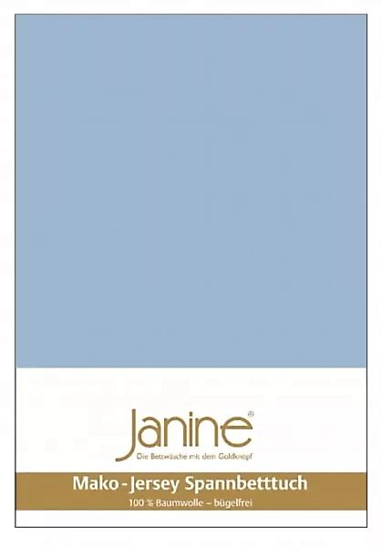 Janine Spannbetttuch Mako-Feinjersey 5007 perlblau Größe:  100x200 cm günstig online kaufen