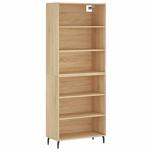 vidaXL Bücherregal Highboard Sonoma Eiche 69,5x32,5x180 cm Spanplatte günstig online kaufen