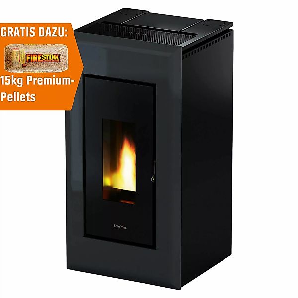 Freepoint Pelletofen Vega Stahl Bordeaux 10,5 kW mit Automatik günstig online kaufen