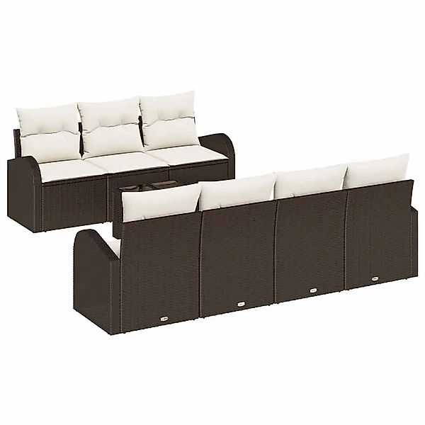 vidaXL Gartensofa-set Braun 55 x 55 x 37 cm Poly-Rattan 3345948 günstig online kaufen