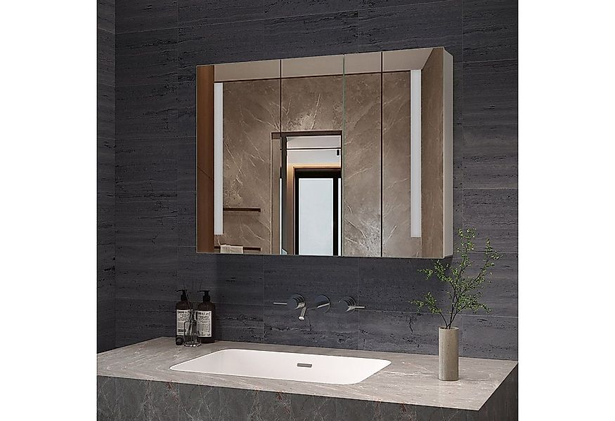 AQUABATOS Badezimmerspiegelschrank Groß mit Led Spiegelschrank Bad mit Stec günstig online kaufen