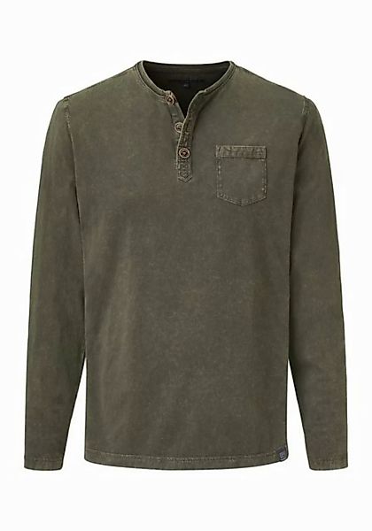 Paddock's Langarmshirt (1-tlg) Henley Langarmshirt mit Knöpfen günstig online kaufen