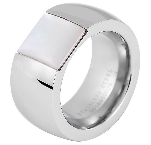 Adelia´s Fingerring Damen Ring aus Edelstahl mit Perlmutt günstig online kaufen