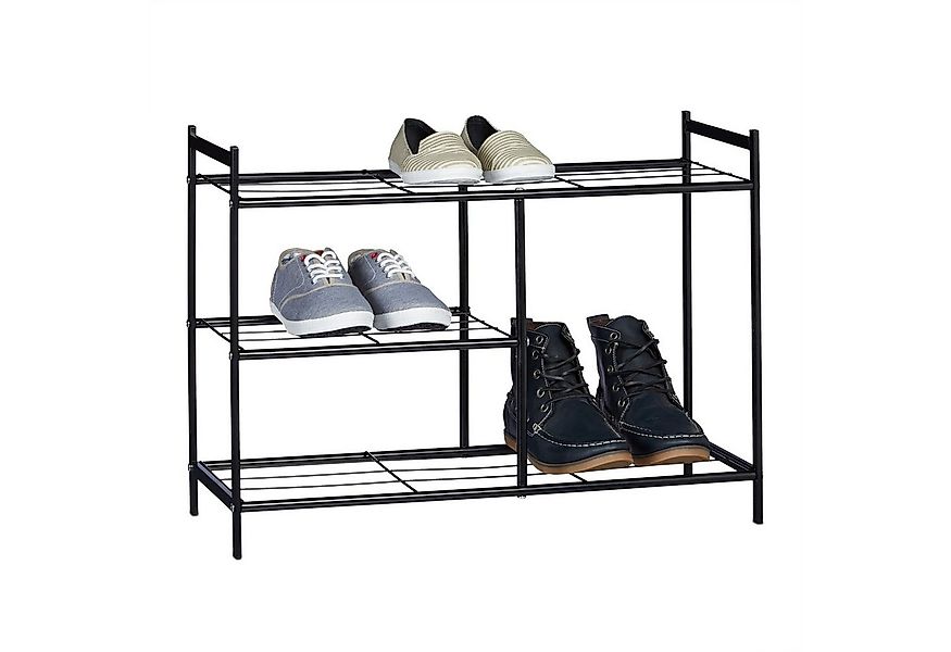 relaxdays Schuhregal SANDRA 3 Ebene, schwarz günstig online kaufen