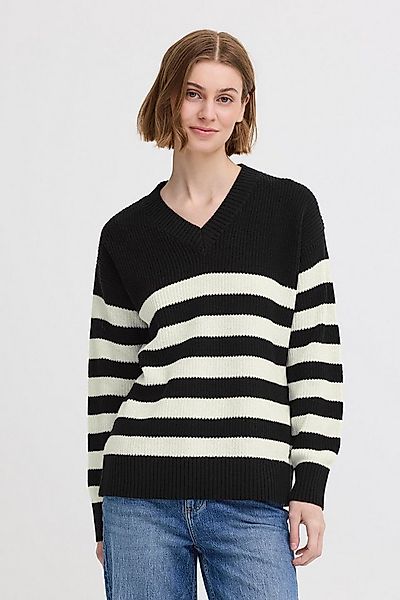 OXMO V-Ausschnitt-Pullover OXKalane Modischer Pullover mit Streifen günstig online kaufen