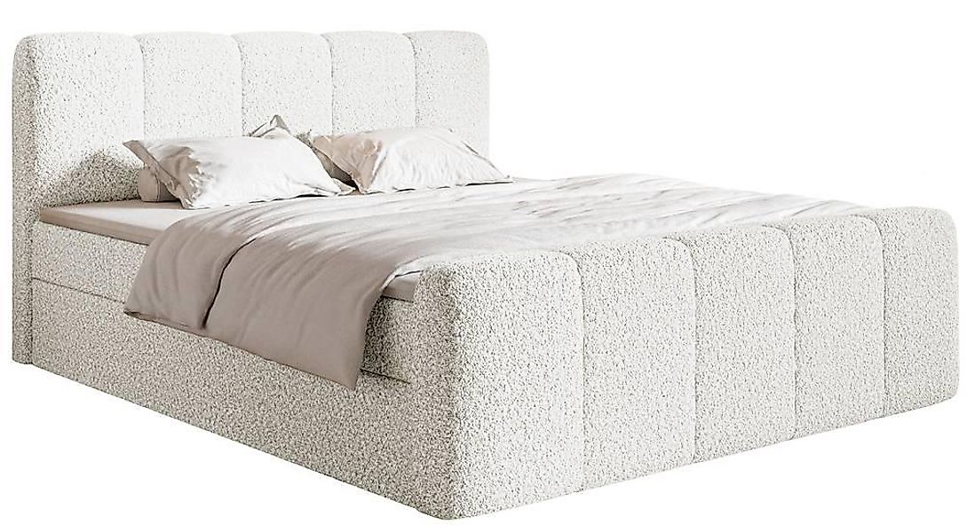 NADUVI Collection | Boxspringbett Chloe 180x200 Bouclé mit Stauraum günstig online kaufen