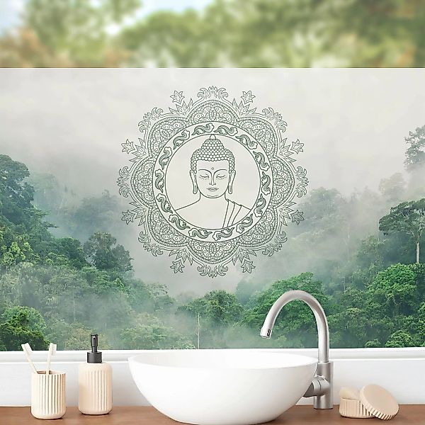 Fensterfolie Buddha Mandala im Nebel günstig online kaufen