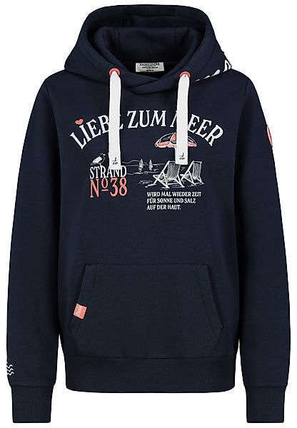 Eight2Nine Kapuzenpullover Damen Hoodie mit Küstenprint günstig online kaufen