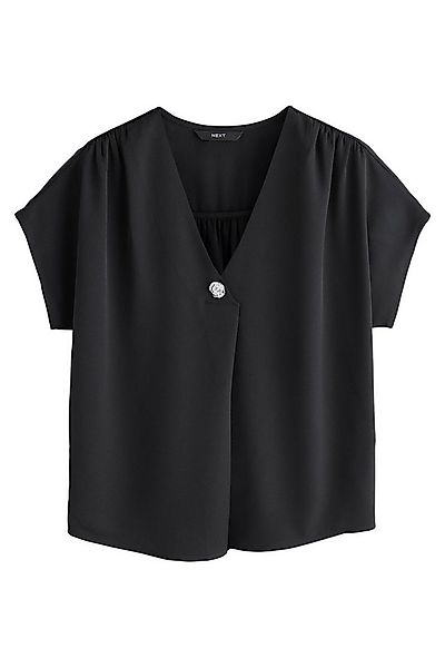 Next Kurzarmbluse Kurzärmelige Bluse mit V-Ausschnitt (1-tlg) günstig online kaufen