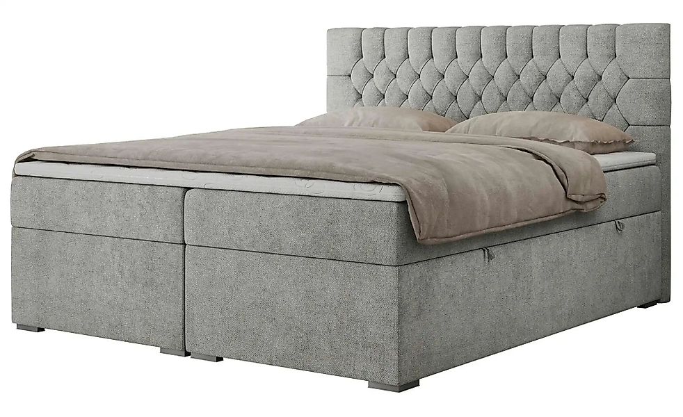 Boxbett mit Bettkasten Pera ¦ silber ¦ Maße (cm): H: 125 Betten > Komfortbe günstig online kaufen