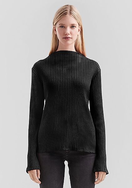 QS Langarmshirt T-Shirt Geripptes Langarmshirt mit günstig online kaufen