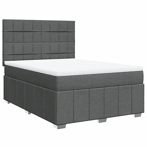 vidaXL Boxspringbett mit Matratze Dunkelgrau 140x200 cm Stoff 3291692 günstig online kaufen