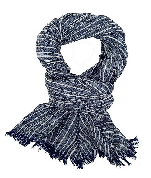 Ella Jonte Modeschal, Maritimer Streifen-Look mit Crinkle-Effekt aus Baumwo günstig online kaufen