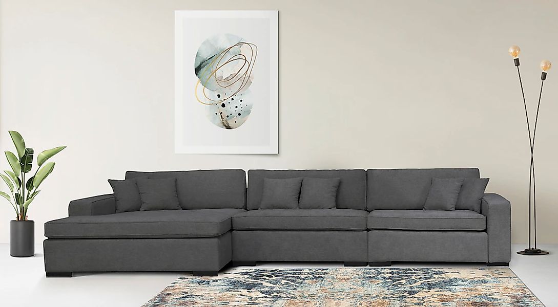 Home affaire Ottomane "Skara L-Form", Lounge-Sofa mit Federkernpolsterung, günstig online kaufen