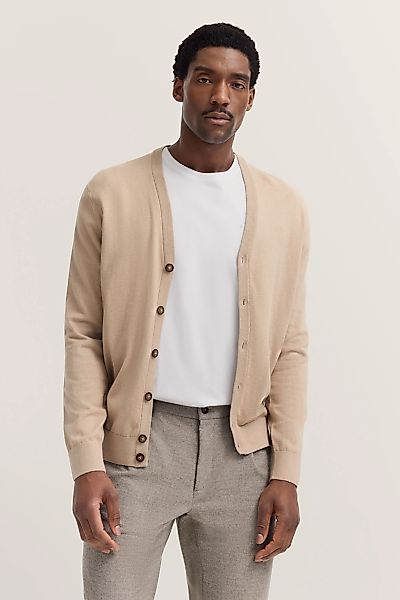 bugatti Cardigan "Modern Fit", mit V-Ausschnitt aus Baumwolle-Kaschmir günstig online kaufen