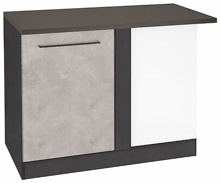 KOCHSTATION Eckunterschrank "KS-Tulsa", 110 cm breit, 1 Tür, schwarzer Meta günstig online kaufen