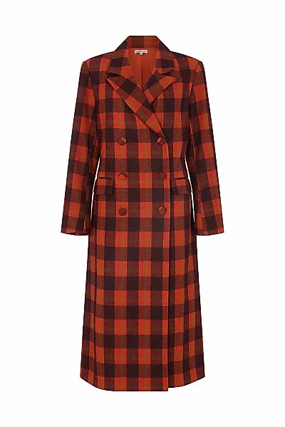 Lily and Lionel Langmantel "Tamara Double Breasted Check Print Coat Damen" günstig online kaufen