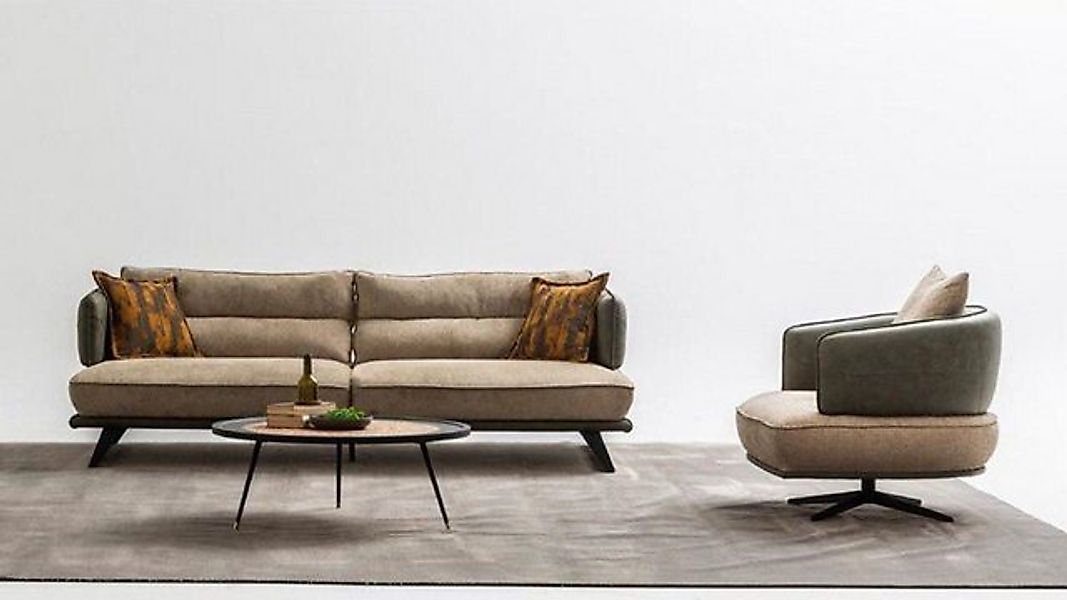 Xlmoebel Sofa Elegante Sofaset 3-Sitzer Sessel Gewebe Zeitgenössisch Bunt S günstig online kaufen