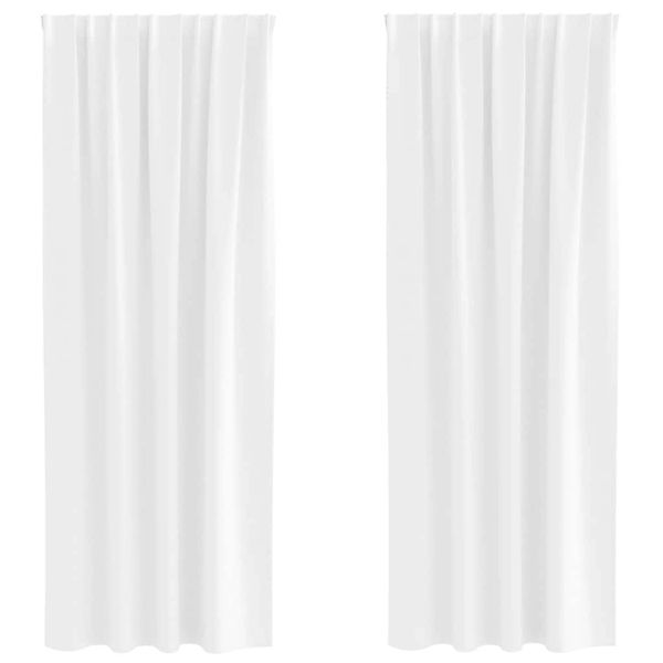 vidaXL Verdunkelungs-Vorhänge mit Ringen Hellweiß Polyester 4107497 günstig online kaufen