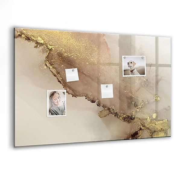 Tulup Schreib Magnettafel Goldener Marmor 90x60 cm Magnettafel Wohnzimmer G günstig online kaufen